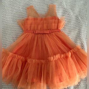 Orange Tulle Puffy Dress